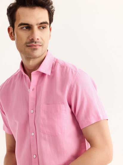 Pink Striped Linen Shirt