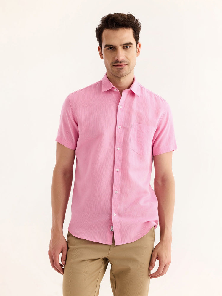 Pink Striped Linen Shirt