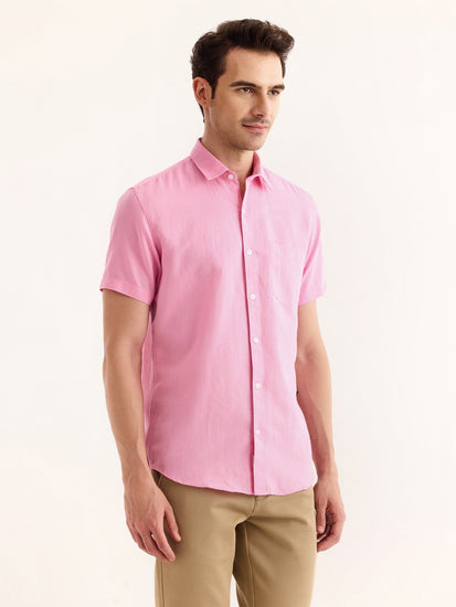 Pink Striped Linen Shirt