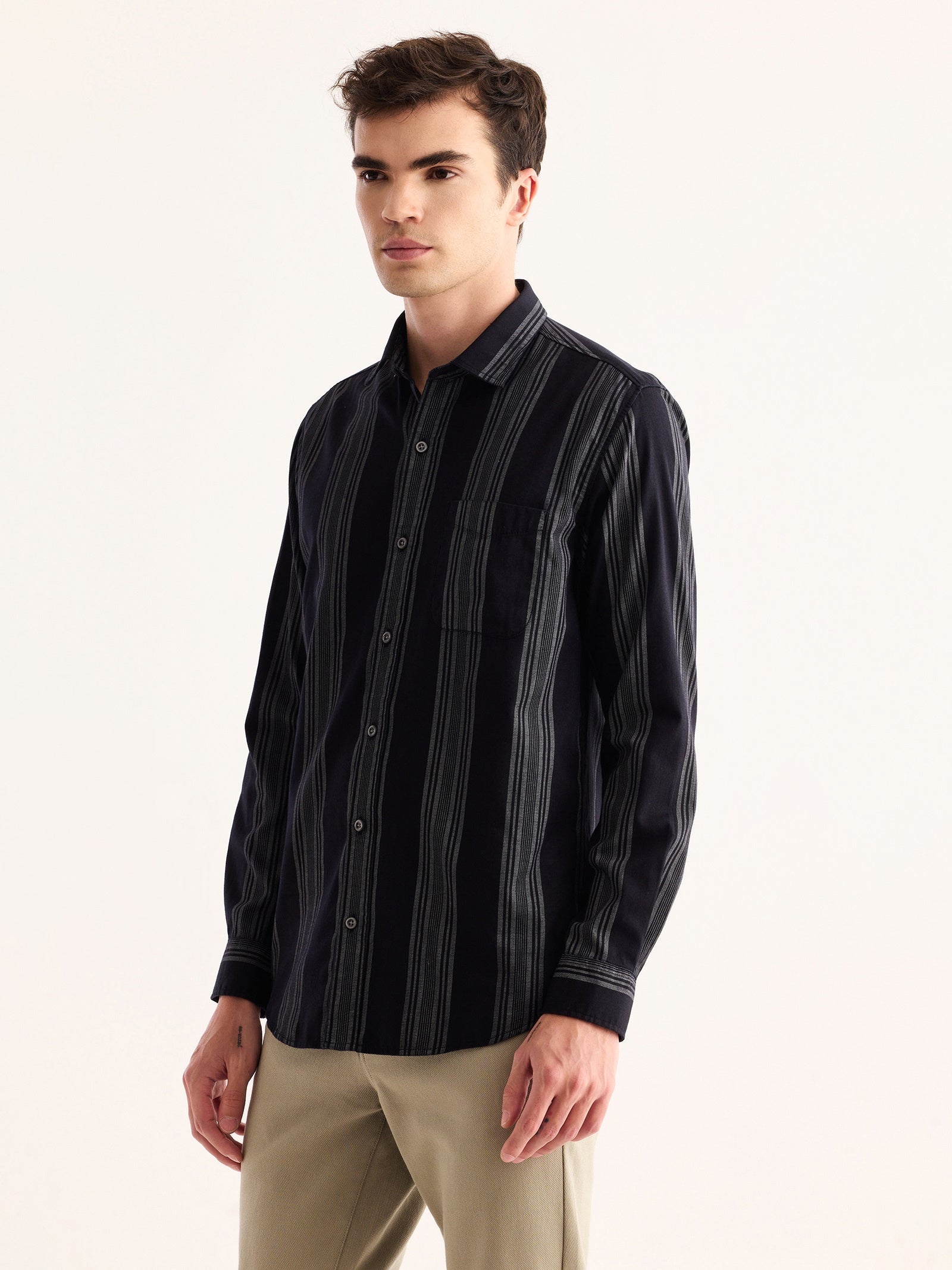 Black Striped Shirt