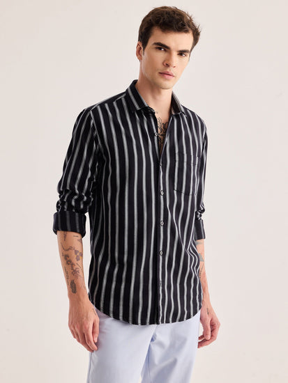 Black Striped Shirt