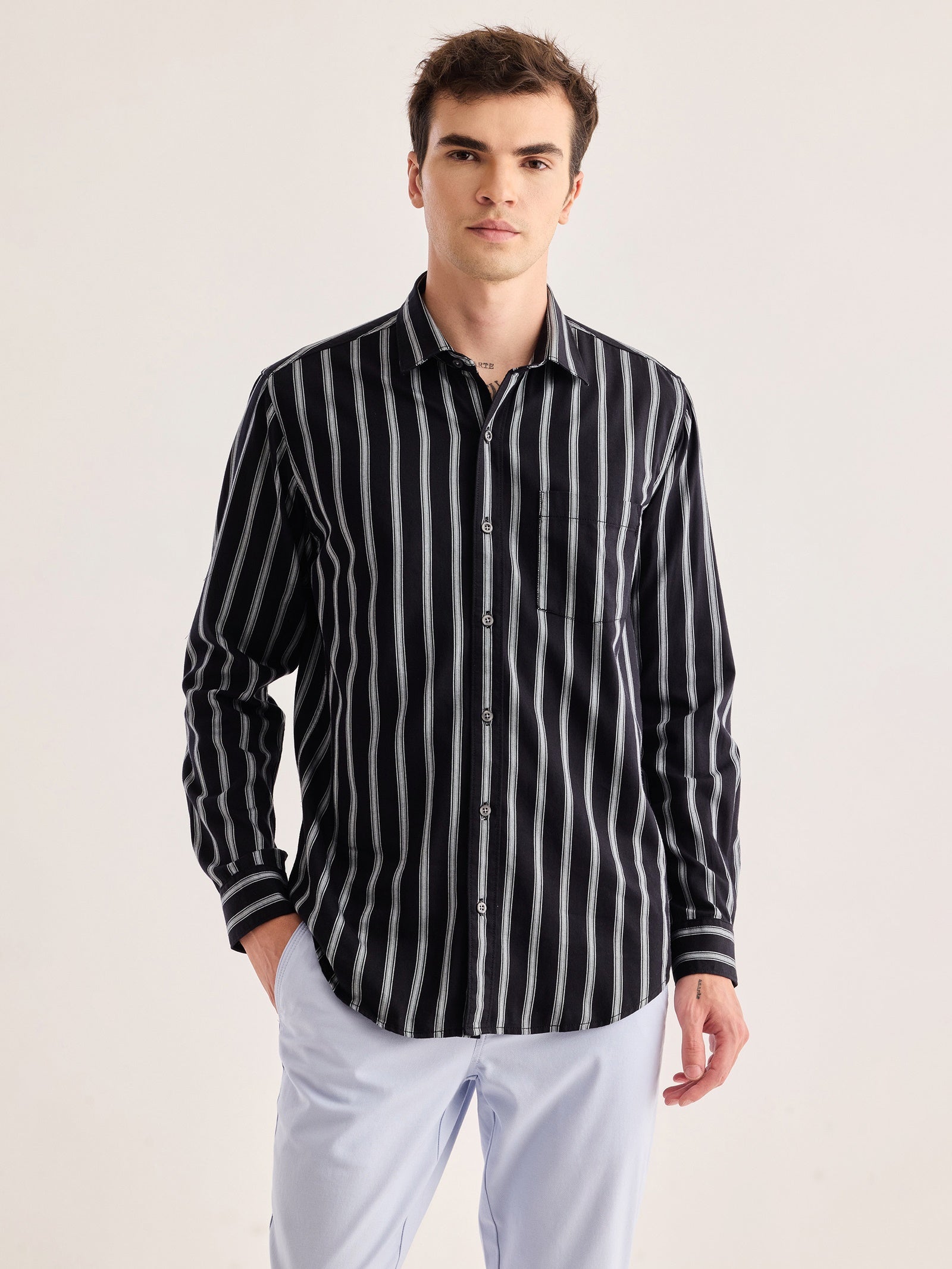 Black Striped Shirt