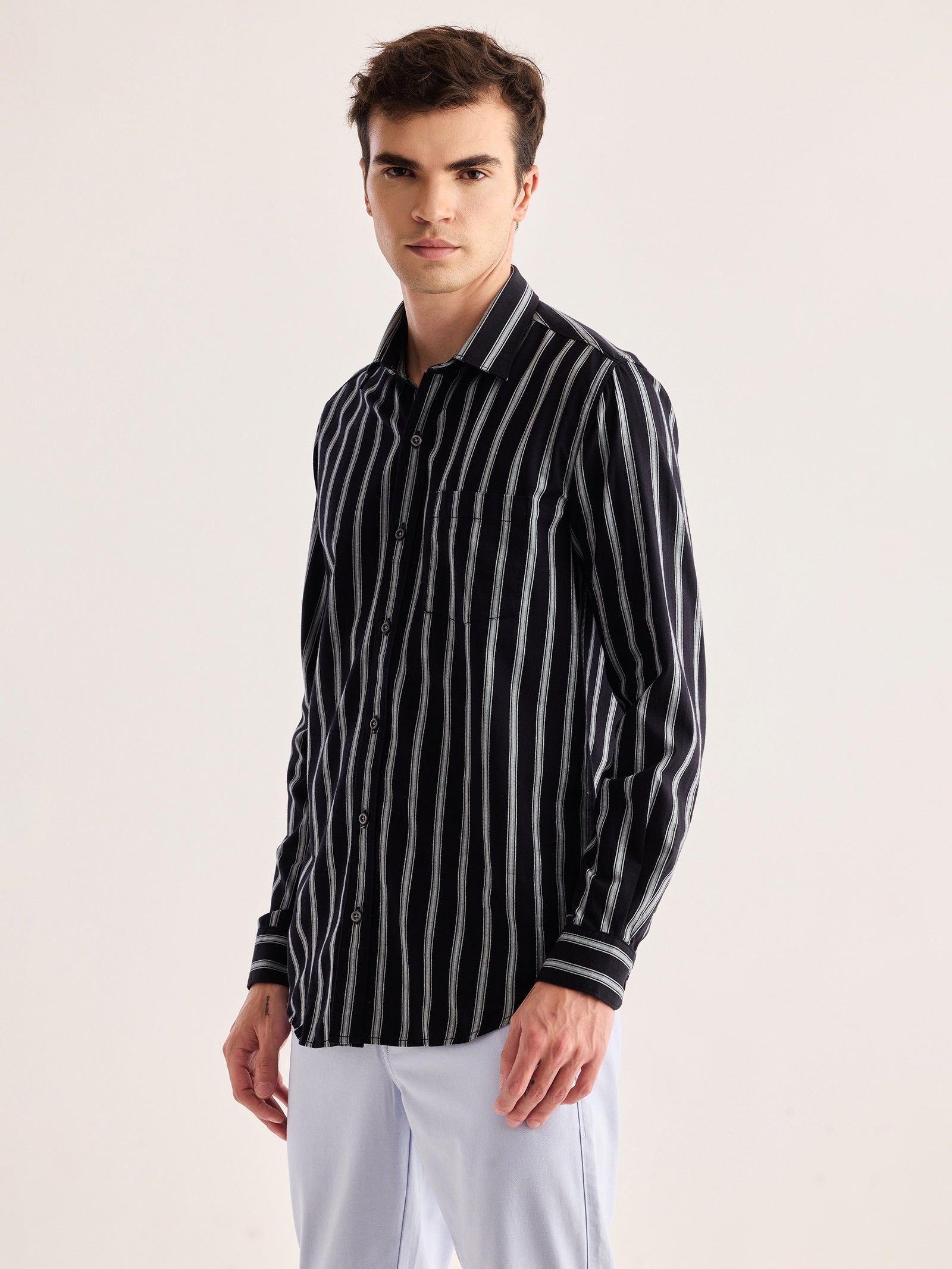 Black Striped Shirt