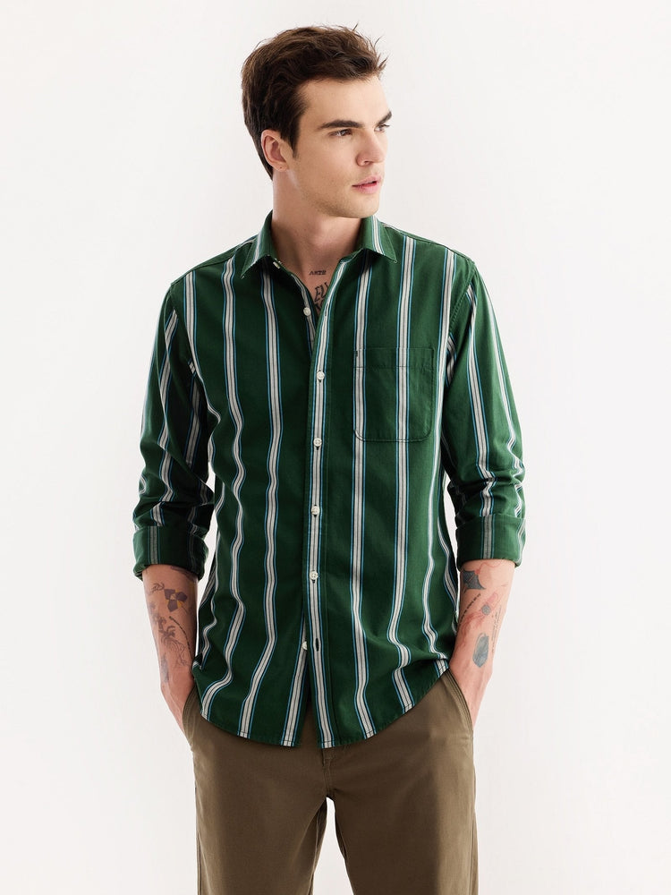 Green Striped Shirt