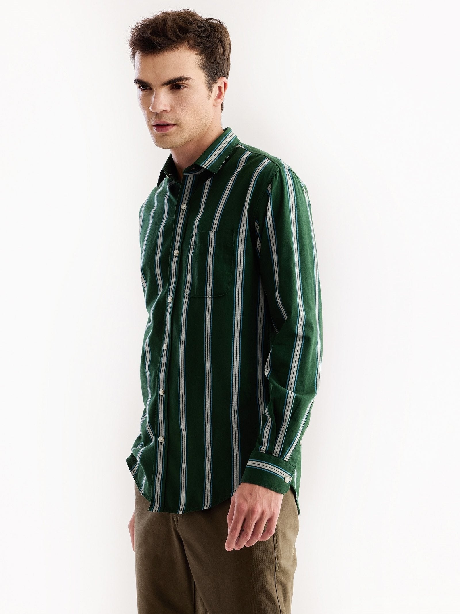 Green Striped Shirt