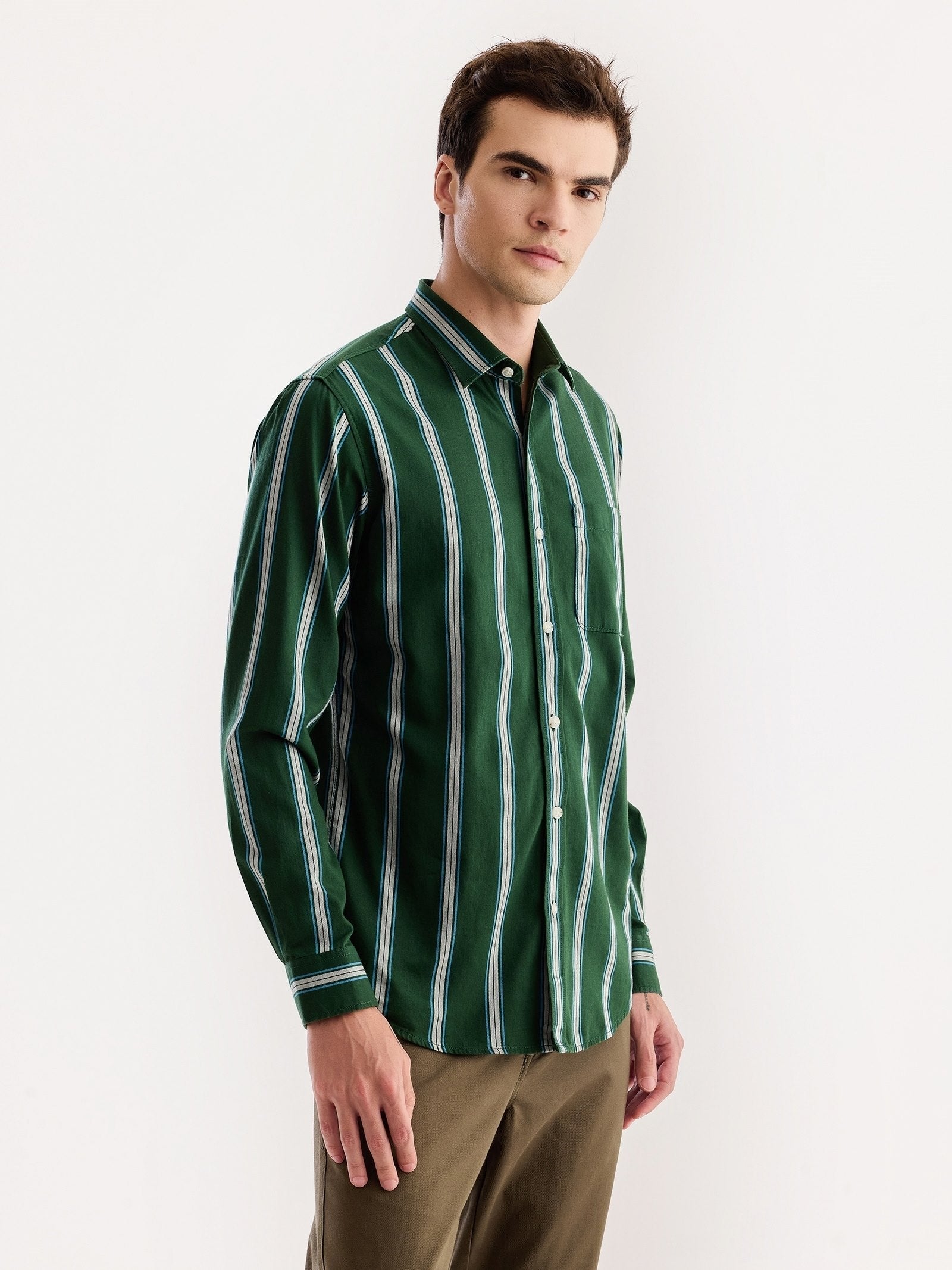 Green Striped Shirt