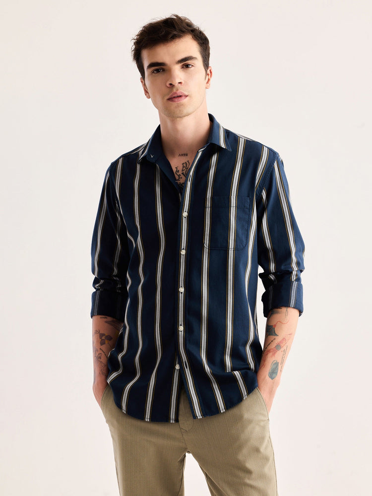 Navy Striped Shirt