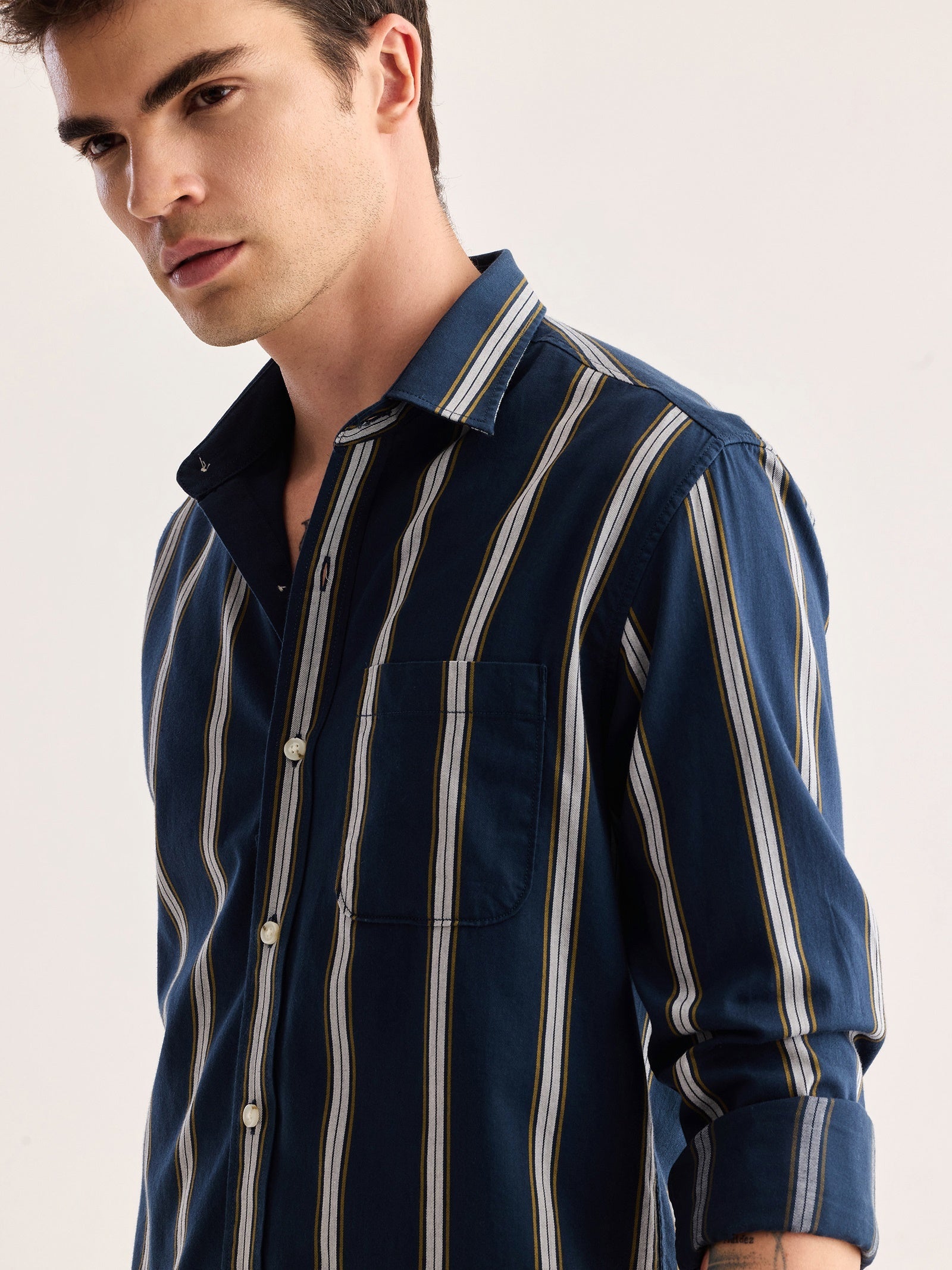 Navy Striped Shirt