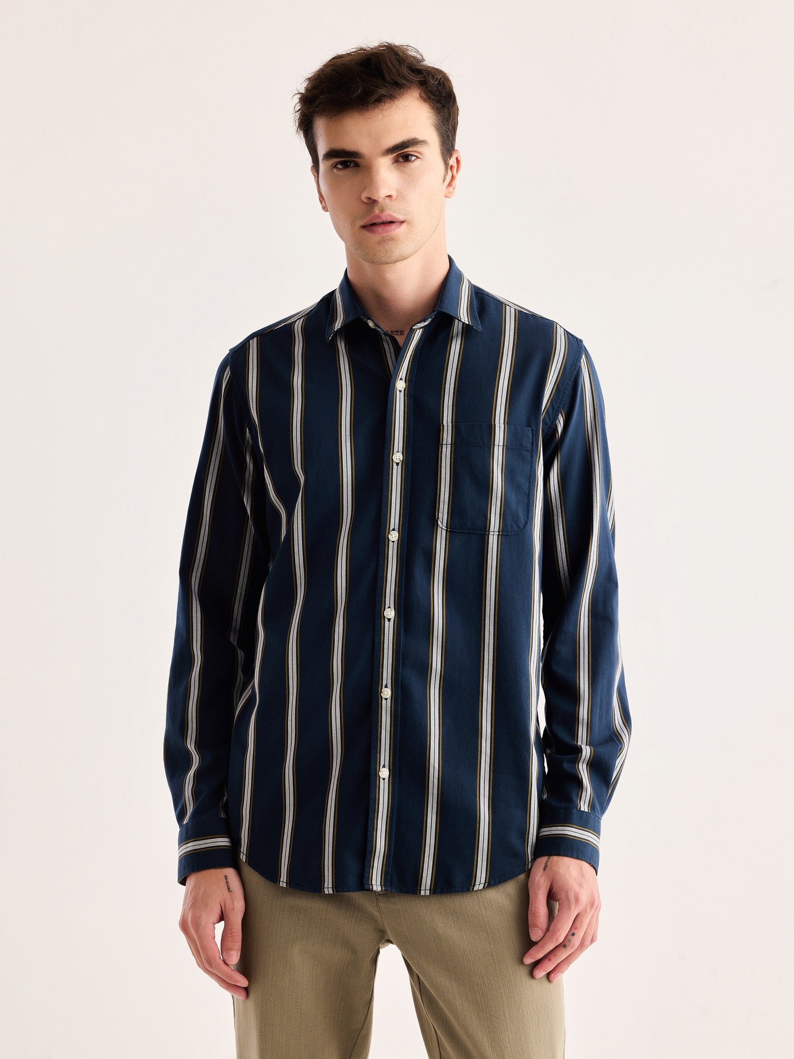 Navy Striped Shirt