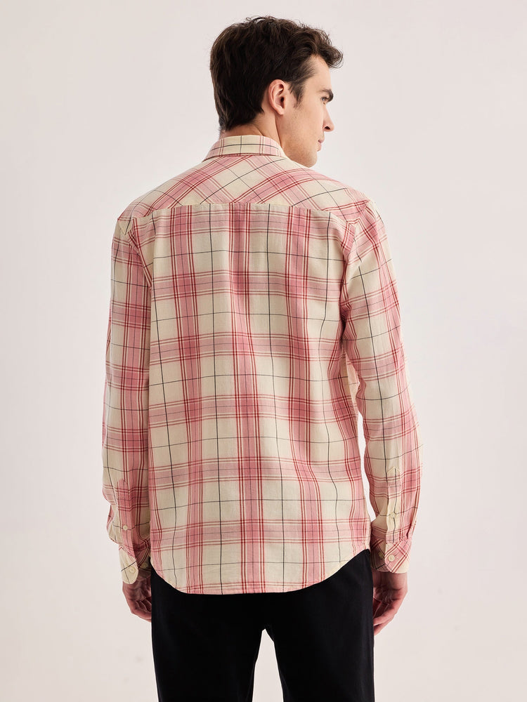 Cream Checked Shirt