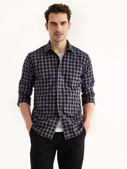 Grey Checked Shirt