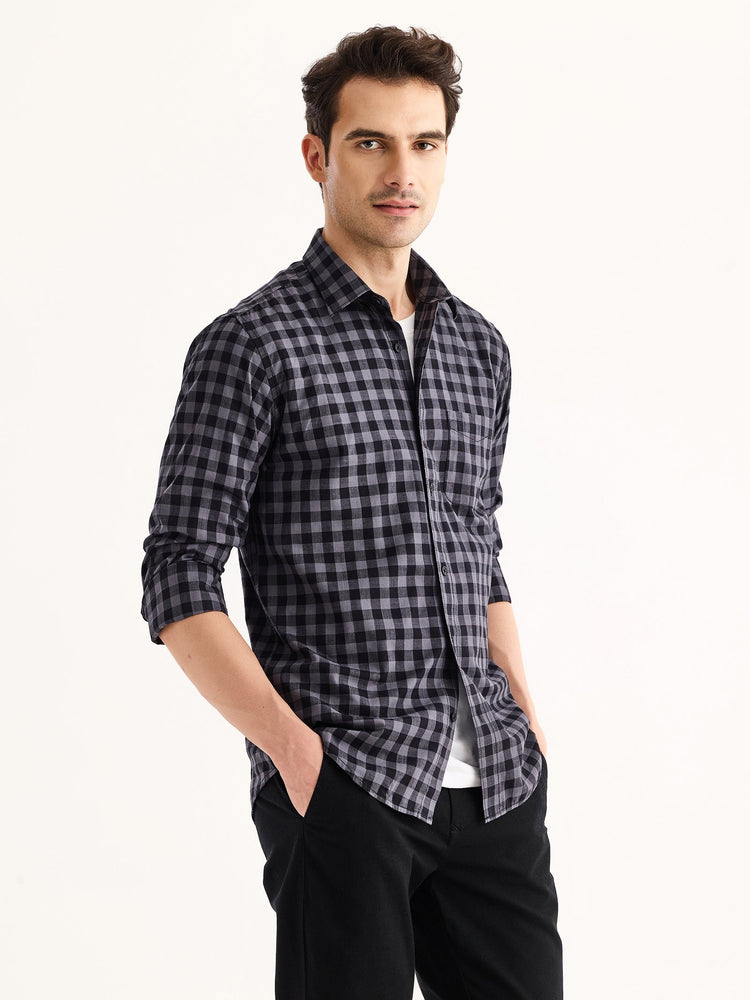 Grey Checked Shirt