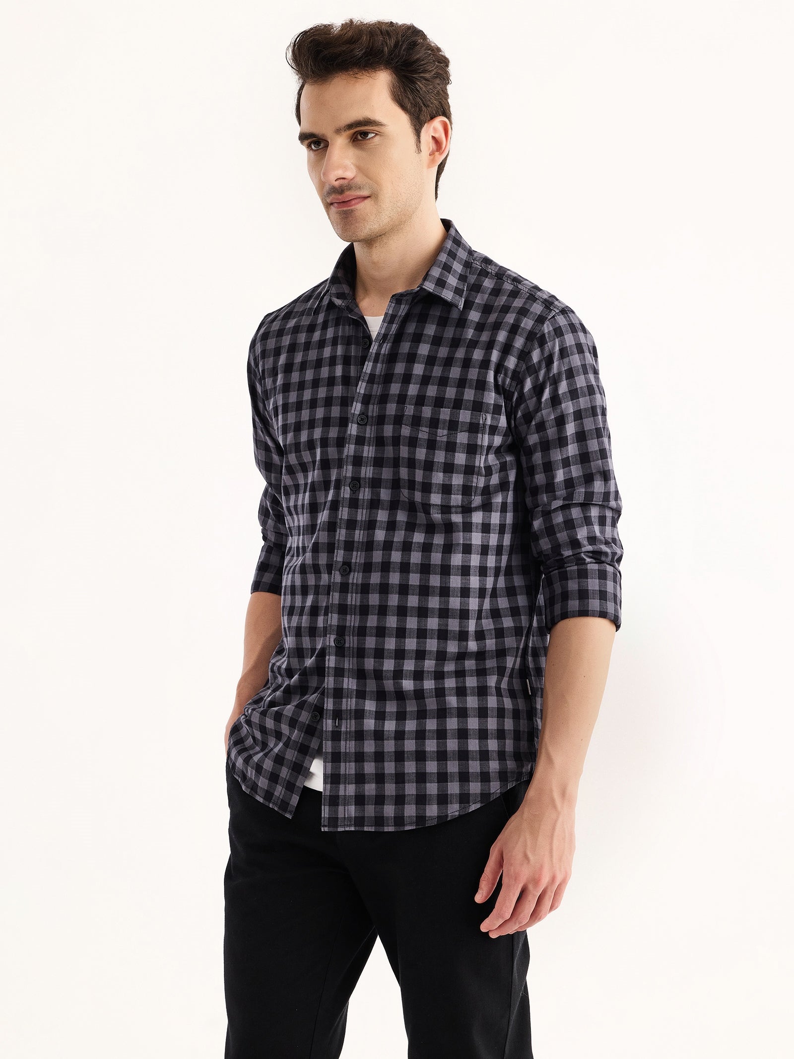 Grey Checked Shirt