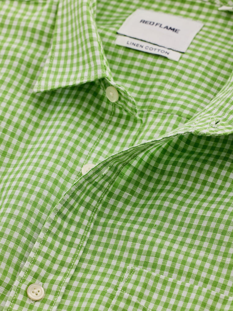 Green Checked Linen Shirt