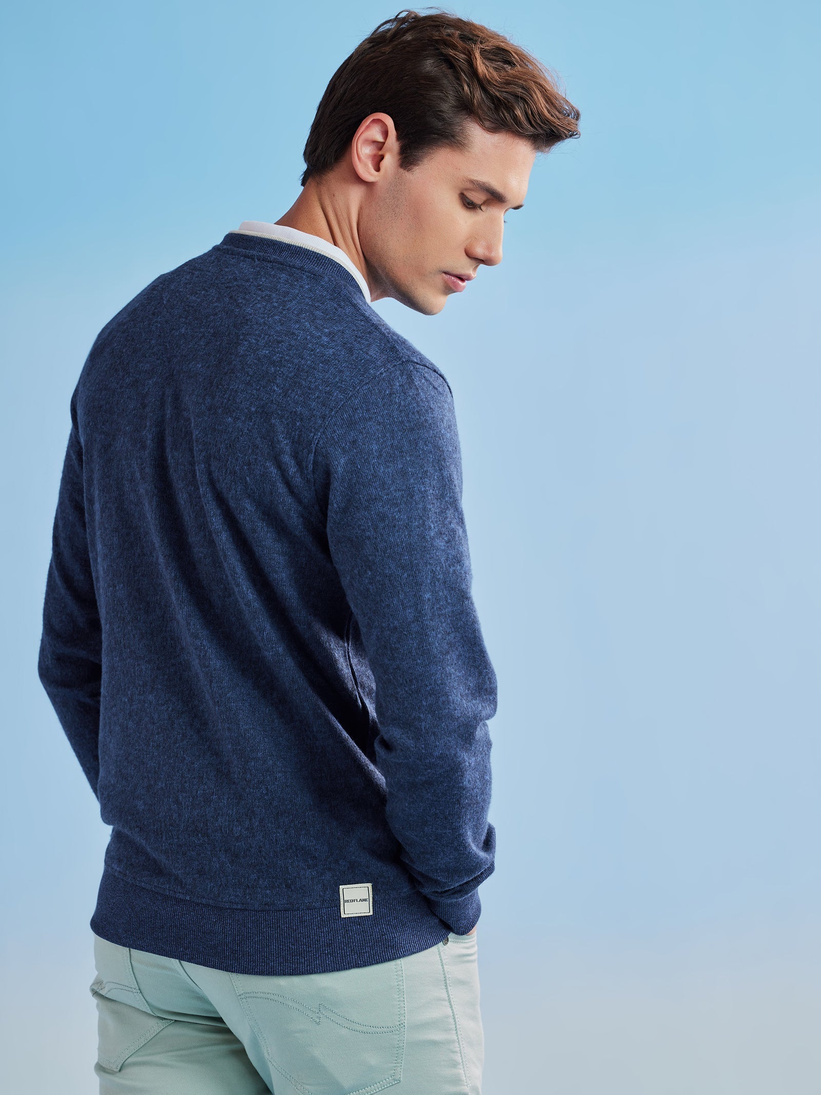 Dark Blue Fleece Crew Neck Sweatshirt