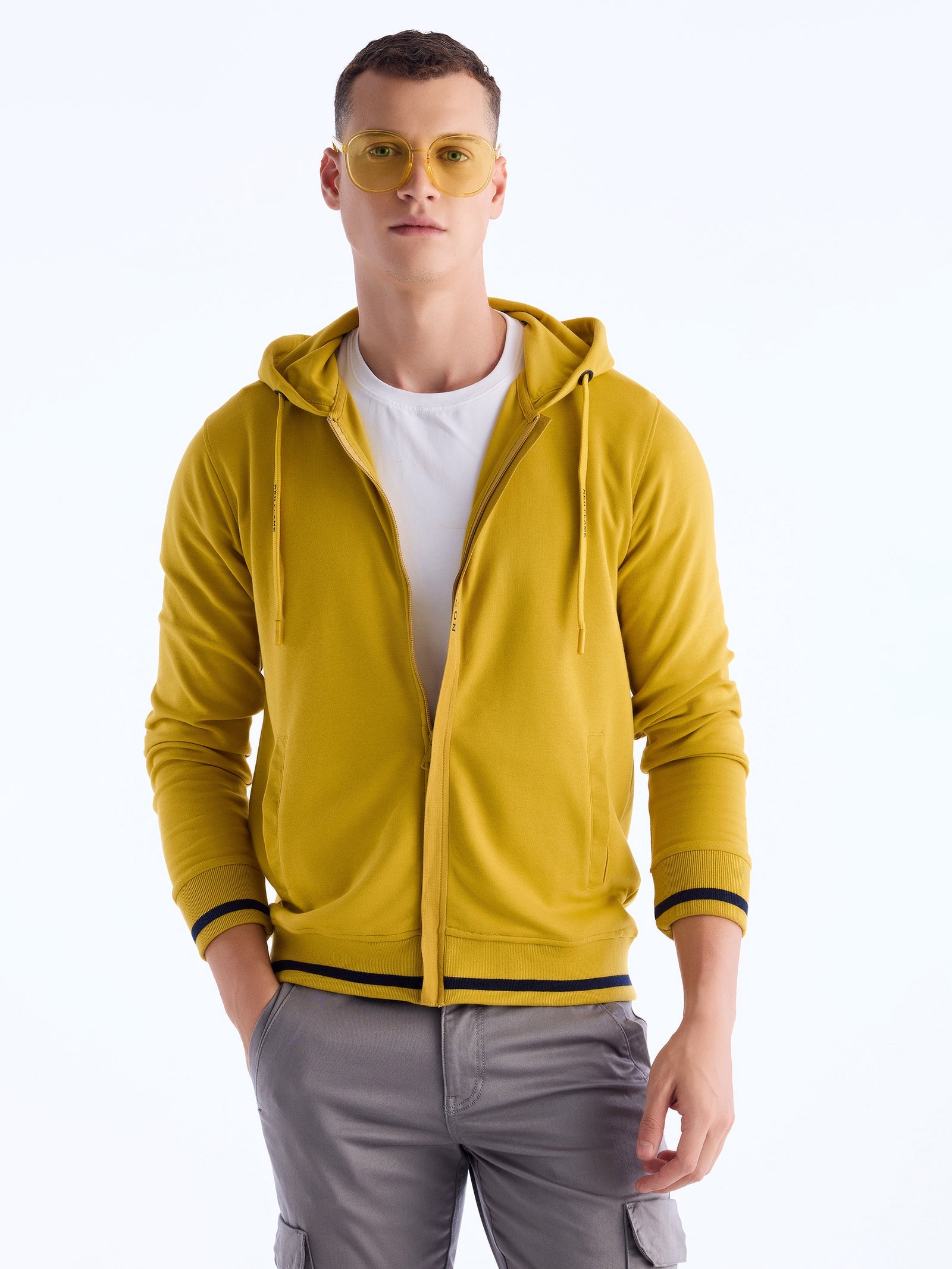 Yellow Solid Sweatshirt