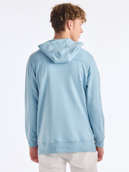 Blue Solid Hooded Sweatshirt