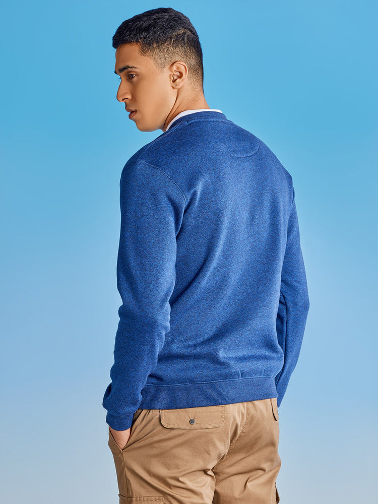 Blue Fleece Crew Neck Sweatshirt