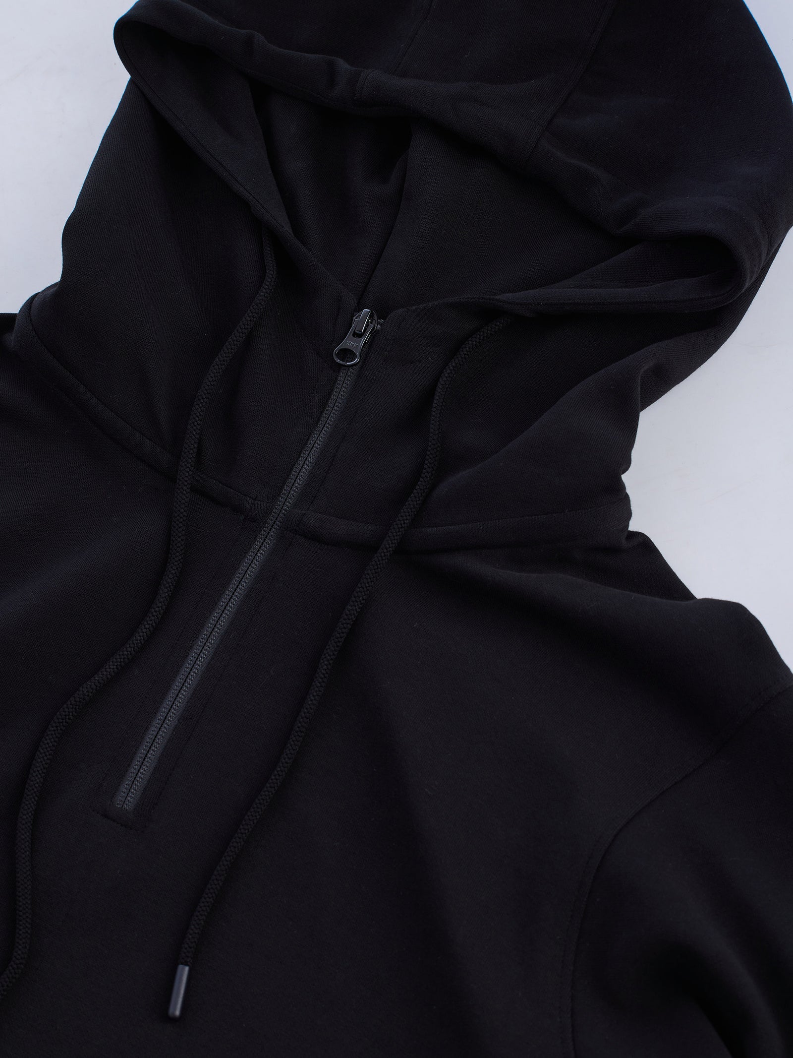 Black Solid Hooded Sweatshirt