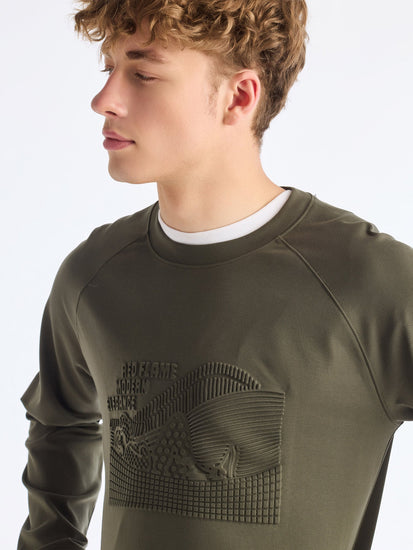 Green Solid Sweatshirt