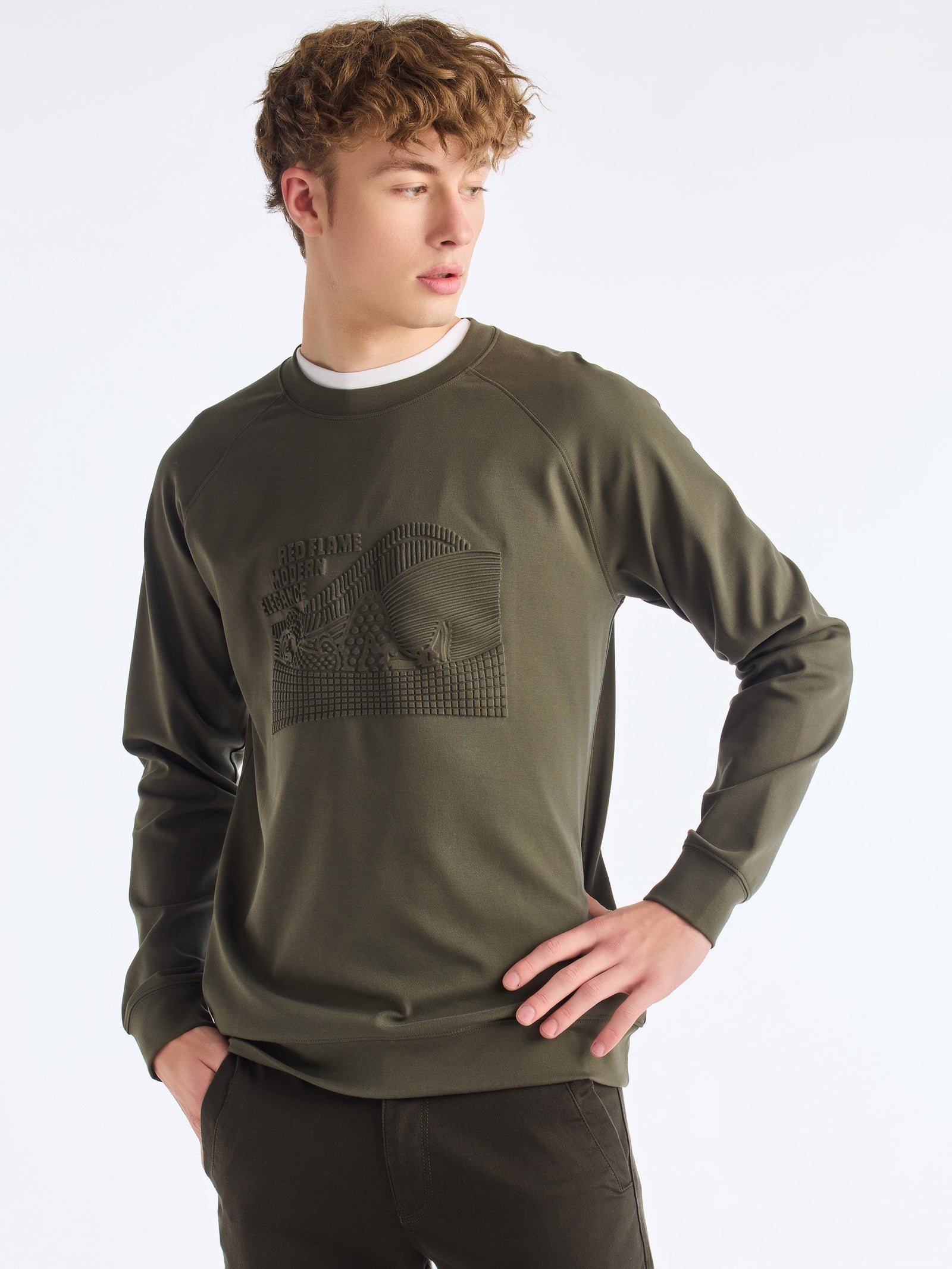 Green Solid Sweatshirt