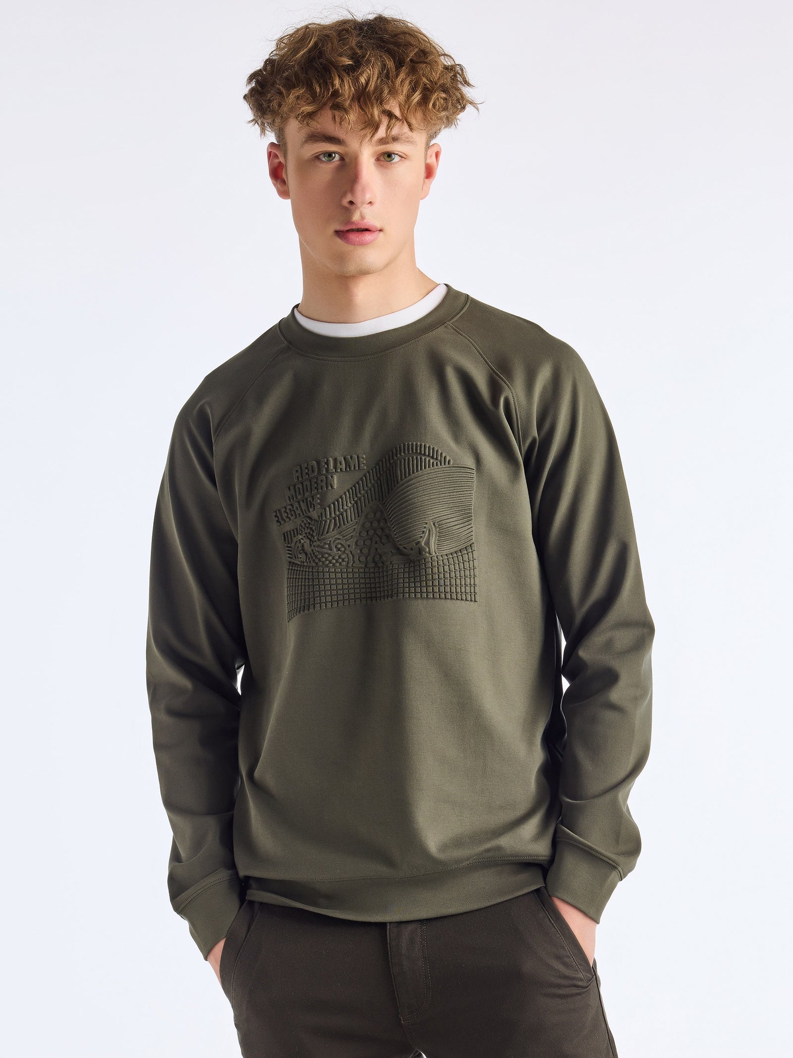 Green Solid Sweatshirt