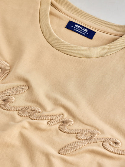 Cream Solid Sweatshirt