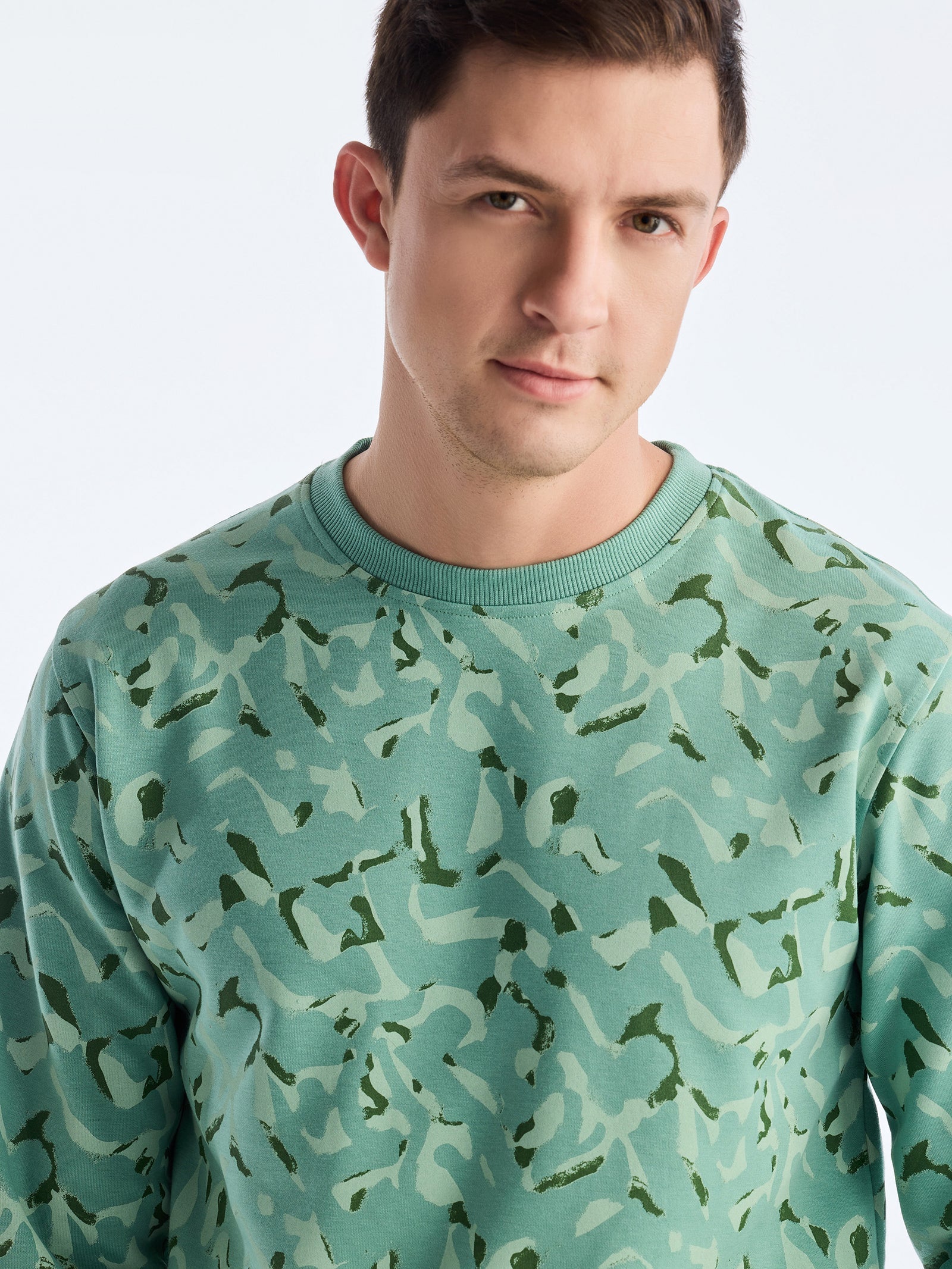 Green Printed Sweatshirt