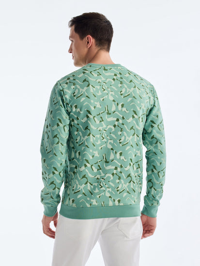 Green Printed Sweatshirt