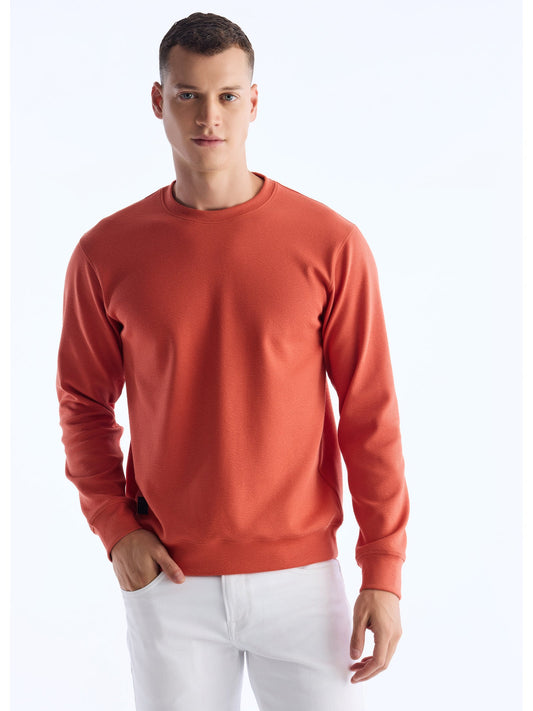 Orange Textured Sweatshirt