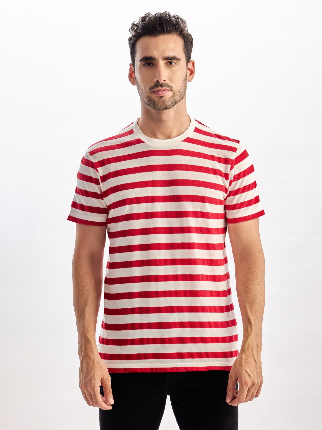Buy Red Striped T-Shirt for Men Online Red Flame