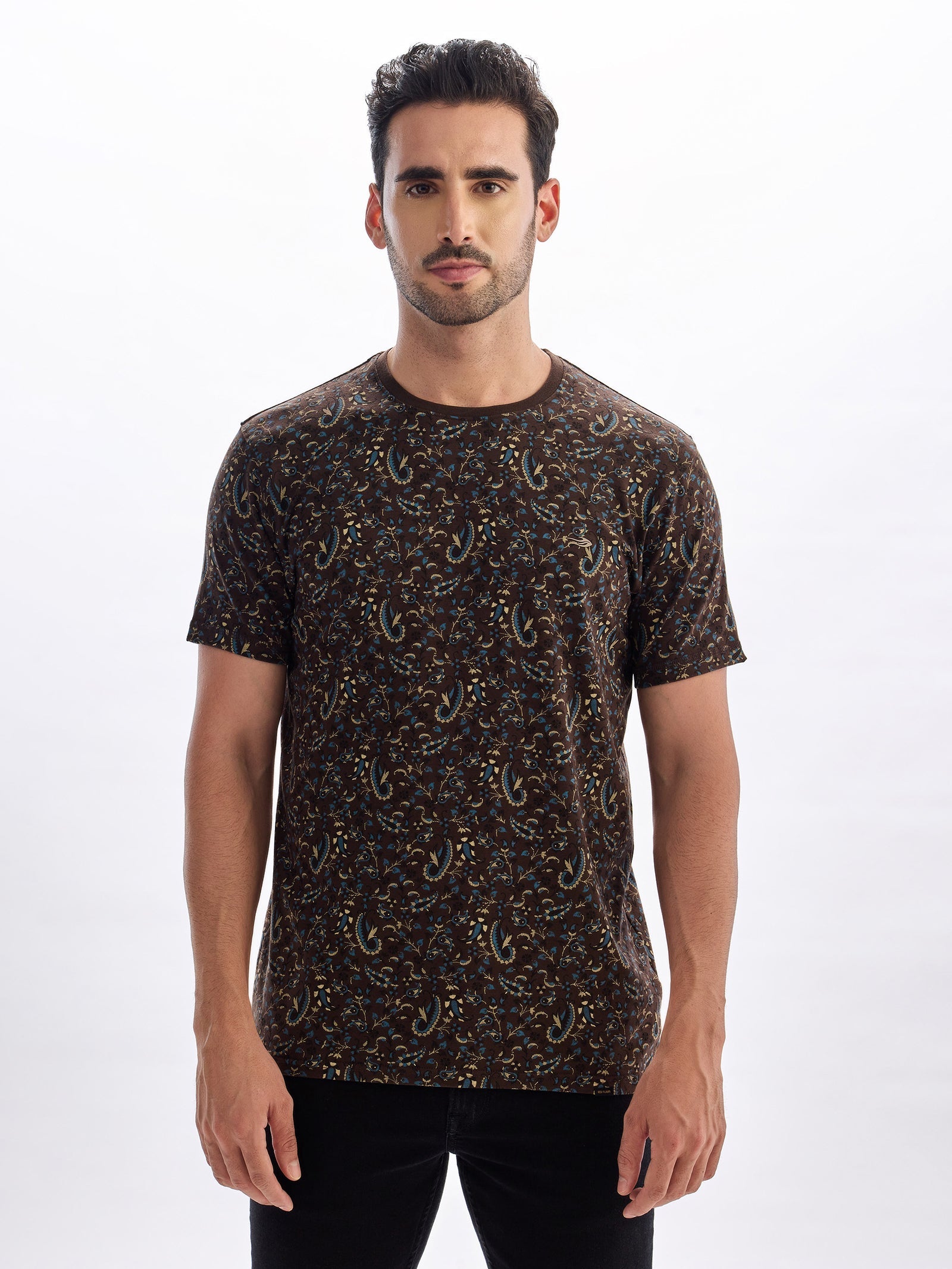 Brown Printed T-Shirt