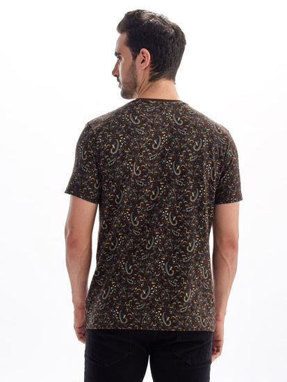 Brown Printed T-Shirt