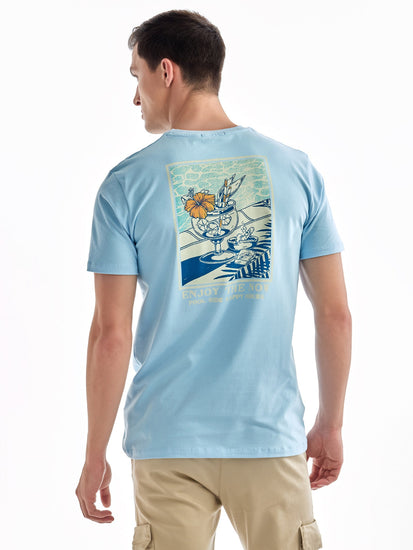 Sky Blue Solid T-Shirt