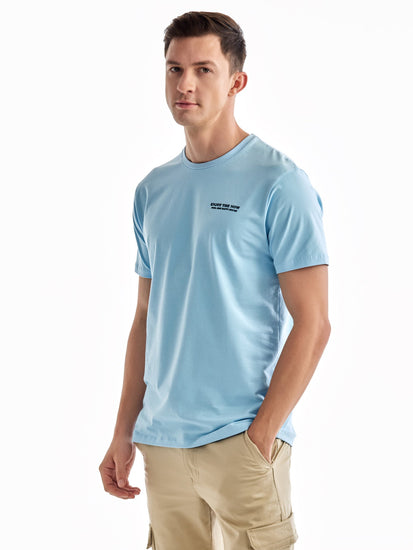 Sky Blue Solid T-Shirt