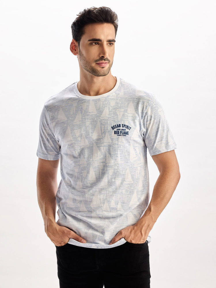 Blue Printed T-Shirt