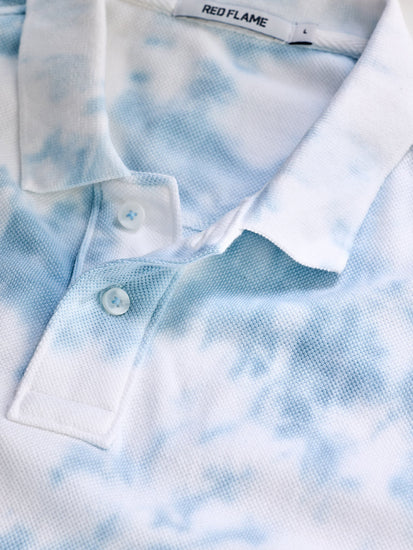 Blue Tie Dye Polo T-Shirt