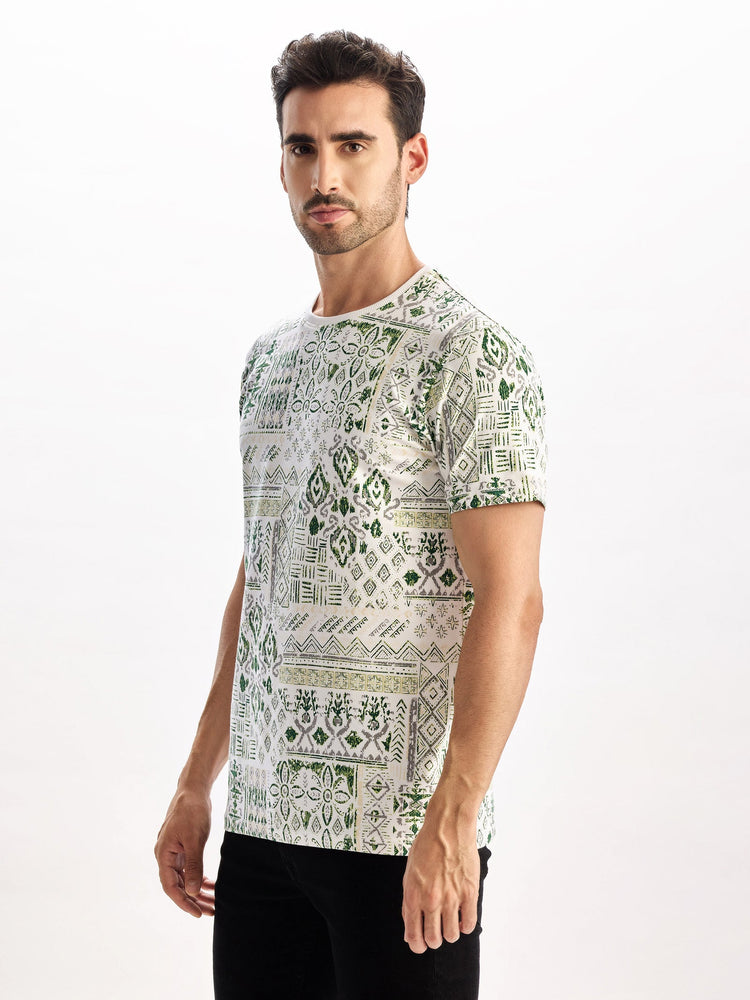 Green Printed T-Shirt