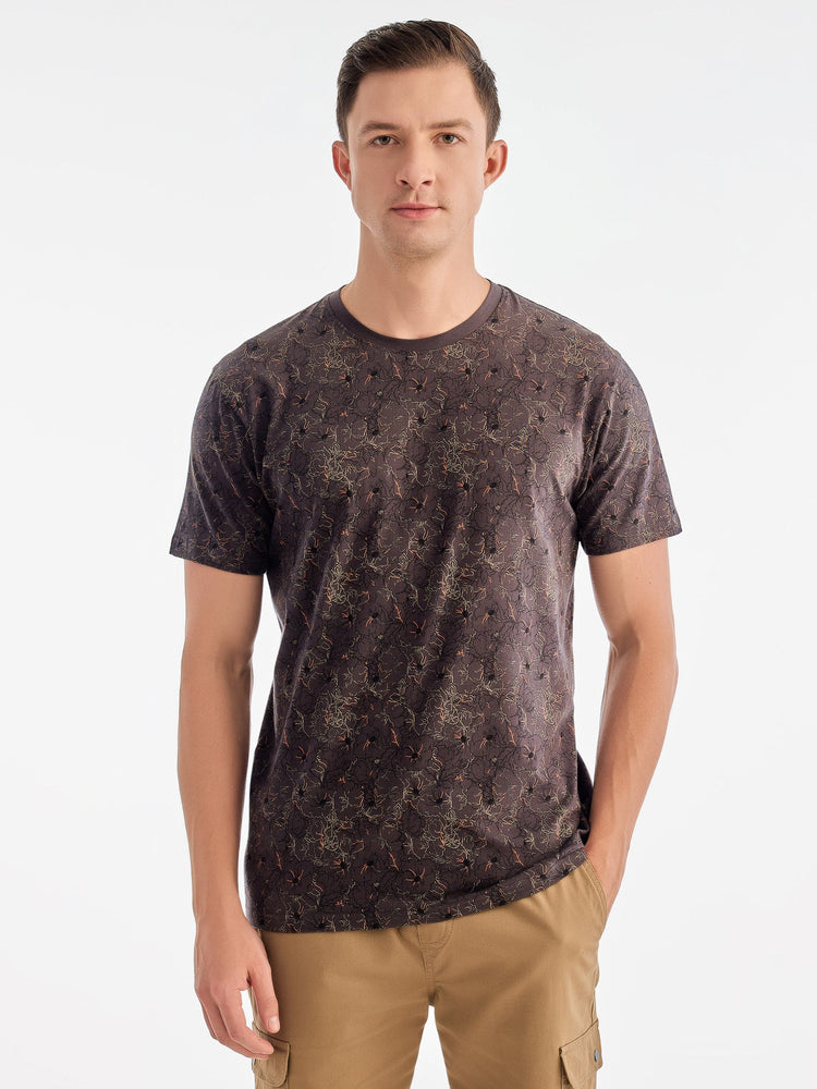 Brown Printed T-Shirt