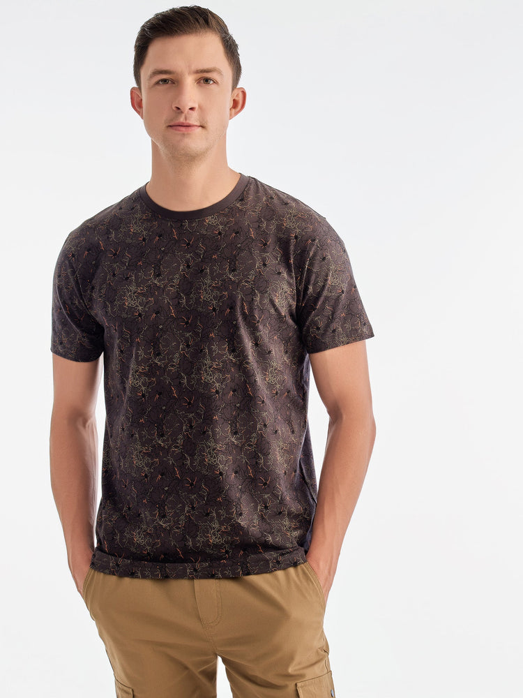 Brown Printed T-Shirt