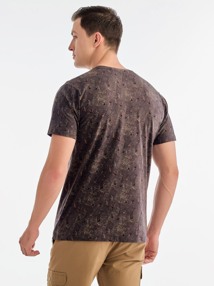 Brown Printed T-Shirt