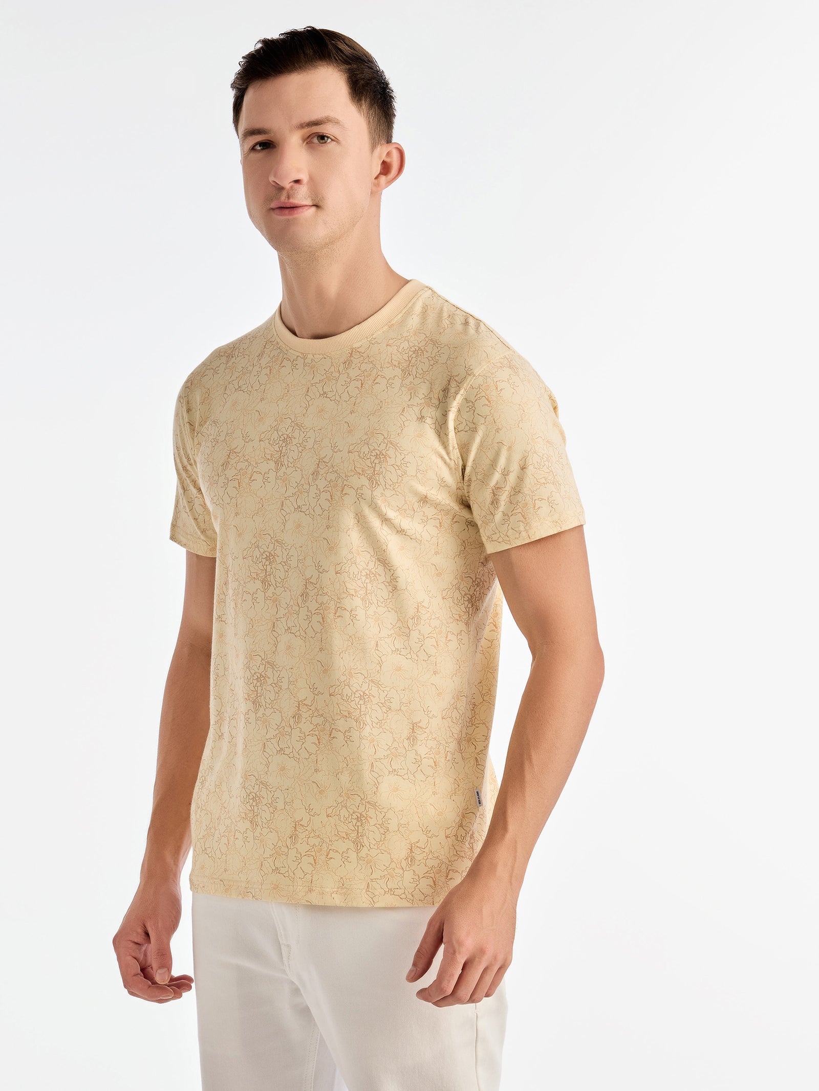 Cream Printed T-Shirt