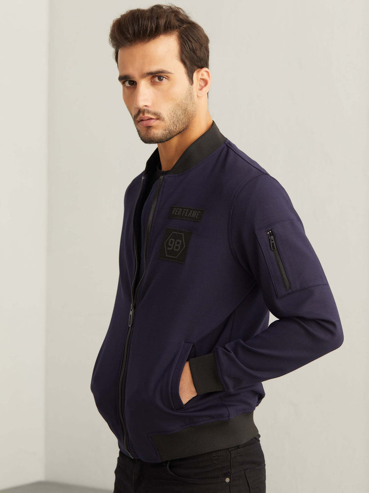 Navy 4-Way Stretch Urban Bomber Jacket