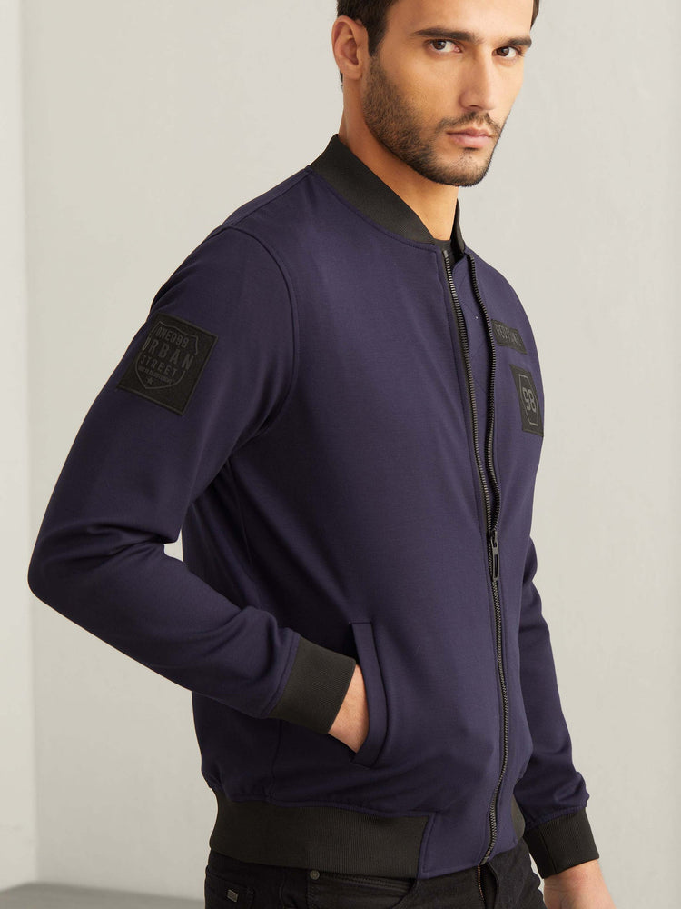 Navy 4-Way Stretch Urban Bomber Jacket