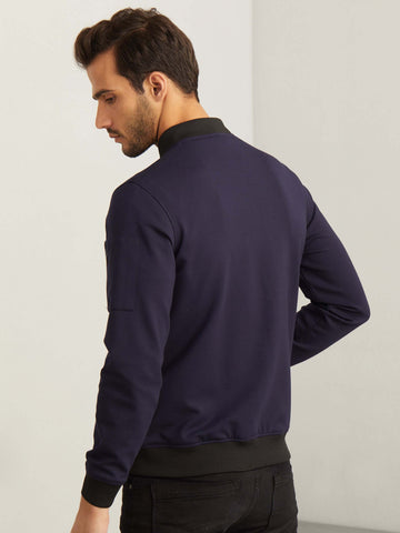 Buy Navy 4-Way Stretch Urban Bomber Jacket for Men Online Red Flame