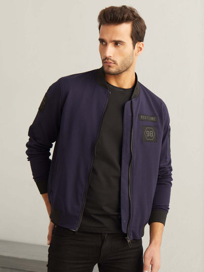 Navy 4-Way Stretch Urban Bomber Jacket