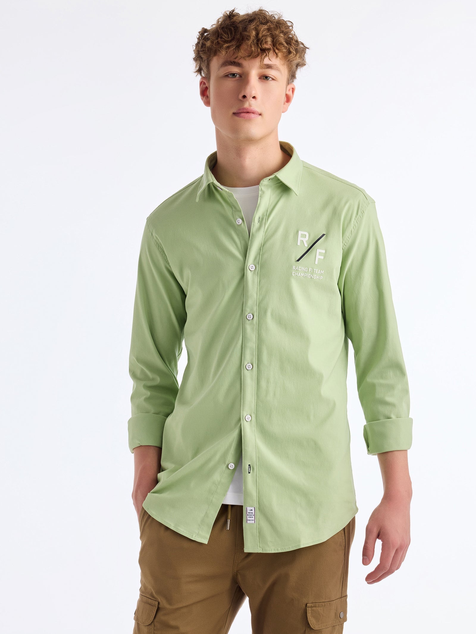 Green Solid Urban Shirt