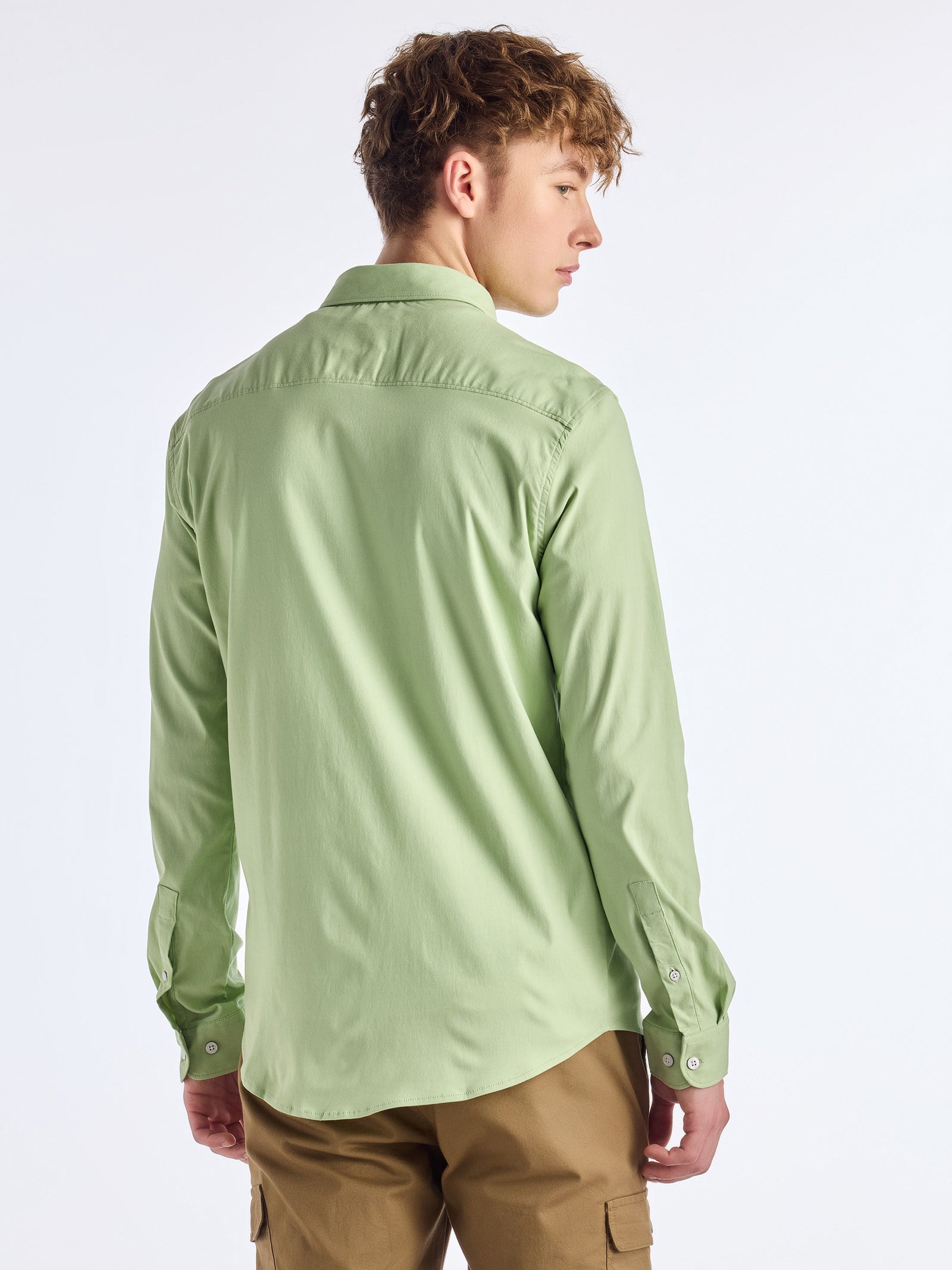 Green Solid Urban Shirt