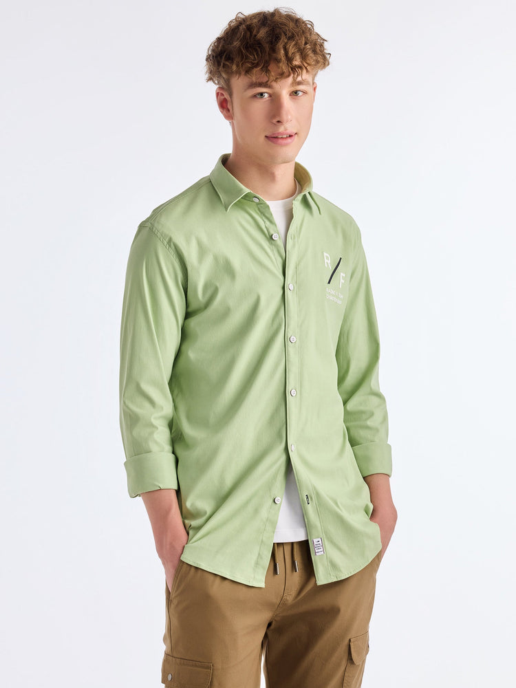 Green Solid Urban Shirt