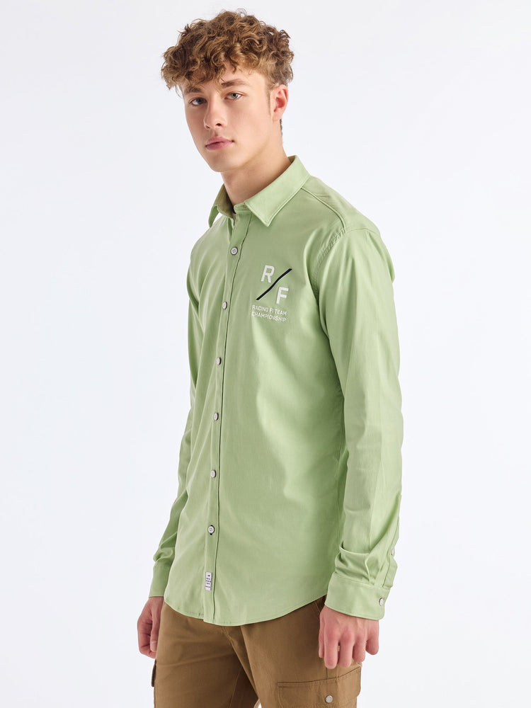 Green Solid Urban Shirt